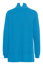 Load image into Gallery viewer, ICHI Ribbed Knit Side Slit Jumper - Indigo Bunting
