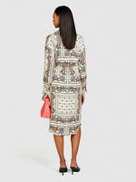 Load image into Gallery viewer, Sisley Printed Shirt Dress With Sash - Coral
