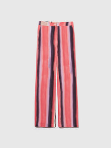 Sisley Multicolour Stripe Trousers - Coral
