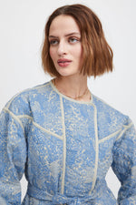 Load image into Gallery viewer, ATELIER RÊVE kimono Style Printed Casual Jacket - Doodle Flower Print
