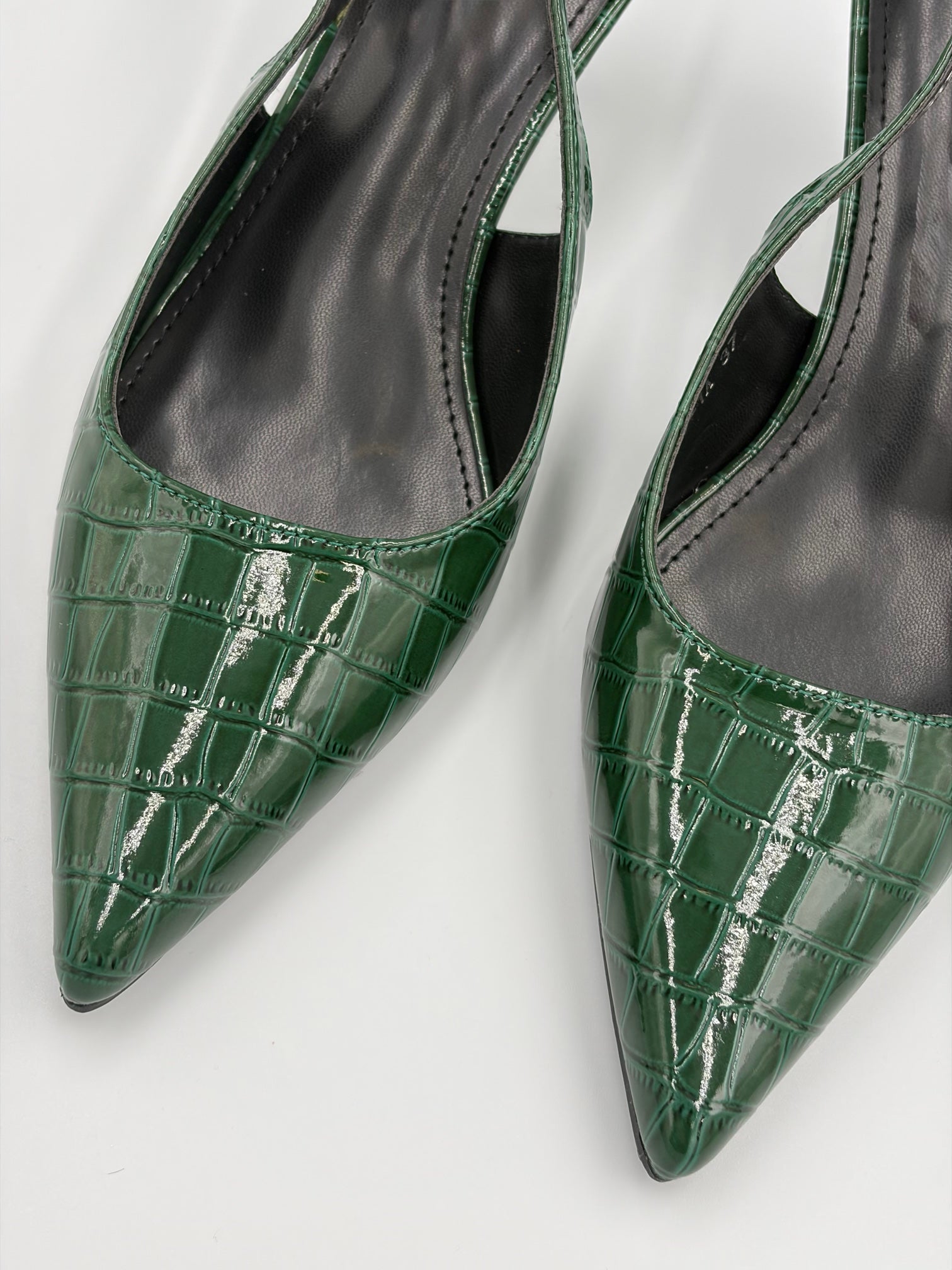 Croc Embossed Slingback Heel