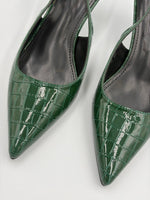 Load image into Gallery viewer, Croc Embossed Slingback Heel
