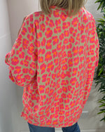 Load image into Gallery viewer, Leopard Print Sweatshirt Neon Pink/Orange
