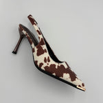 Load image into Gallery viewer, Cow Print Slingback Heel
