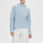 Load image into Gallery viewer, Selected Femme Funnel Neck Chunky Jumper - Cashmere Blue
