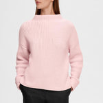 Load image into Gallery viewer, Selected Femme Funnel Neck Chunky Jumper - Cradle Pink
