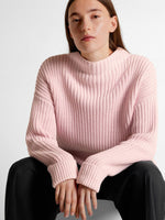 Load image into Gallery viewer, Selected Femme Funnel Neck Chunky Jumper - Cradle Pink
