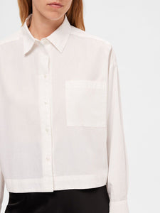 Selected Femme Boxy Cropped Shirt - White