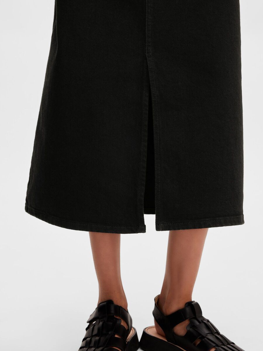 Selected Femme Denim Mini Skirt - Black