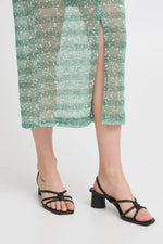 Load image into Gallery viewer, Ichi Sequin Mesh Midi Skirt
