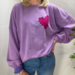 Load image into Gallery viewer, Love Heart Sweatshirt Purple
