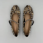 Load image into Gallery viewer, Studded Snake Flat Pumps
