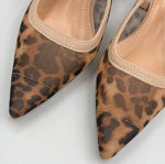 Load image into Gallery viewer, Mesh Leopard Print Slingback Heel
