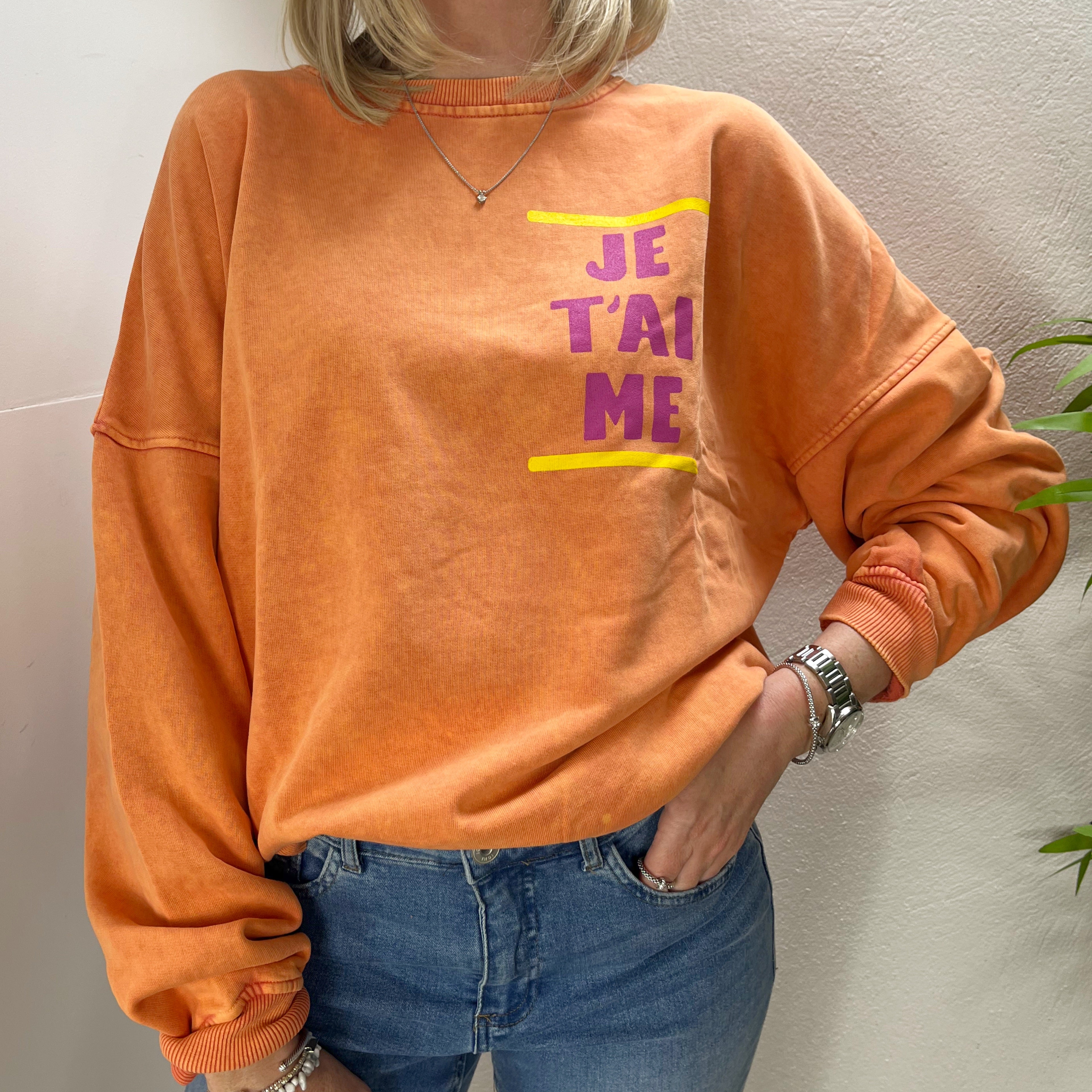 Je T'aime Sweatshirt Orange Marled