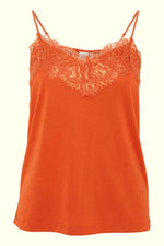 Load image into Gallery viewer, ICHI Lace Trim Cami - Muskmelon

