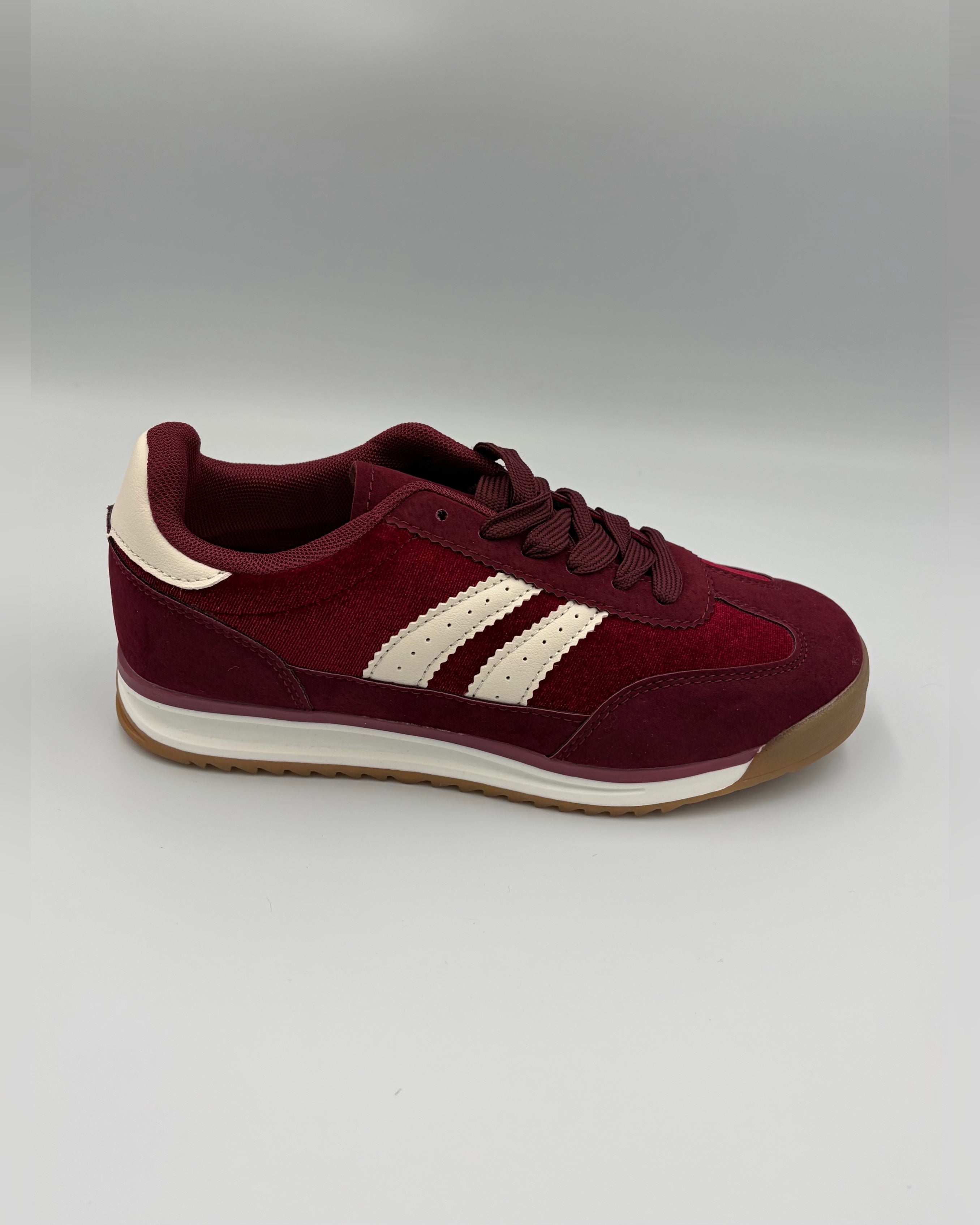 Burgundy Stripe Sneaker