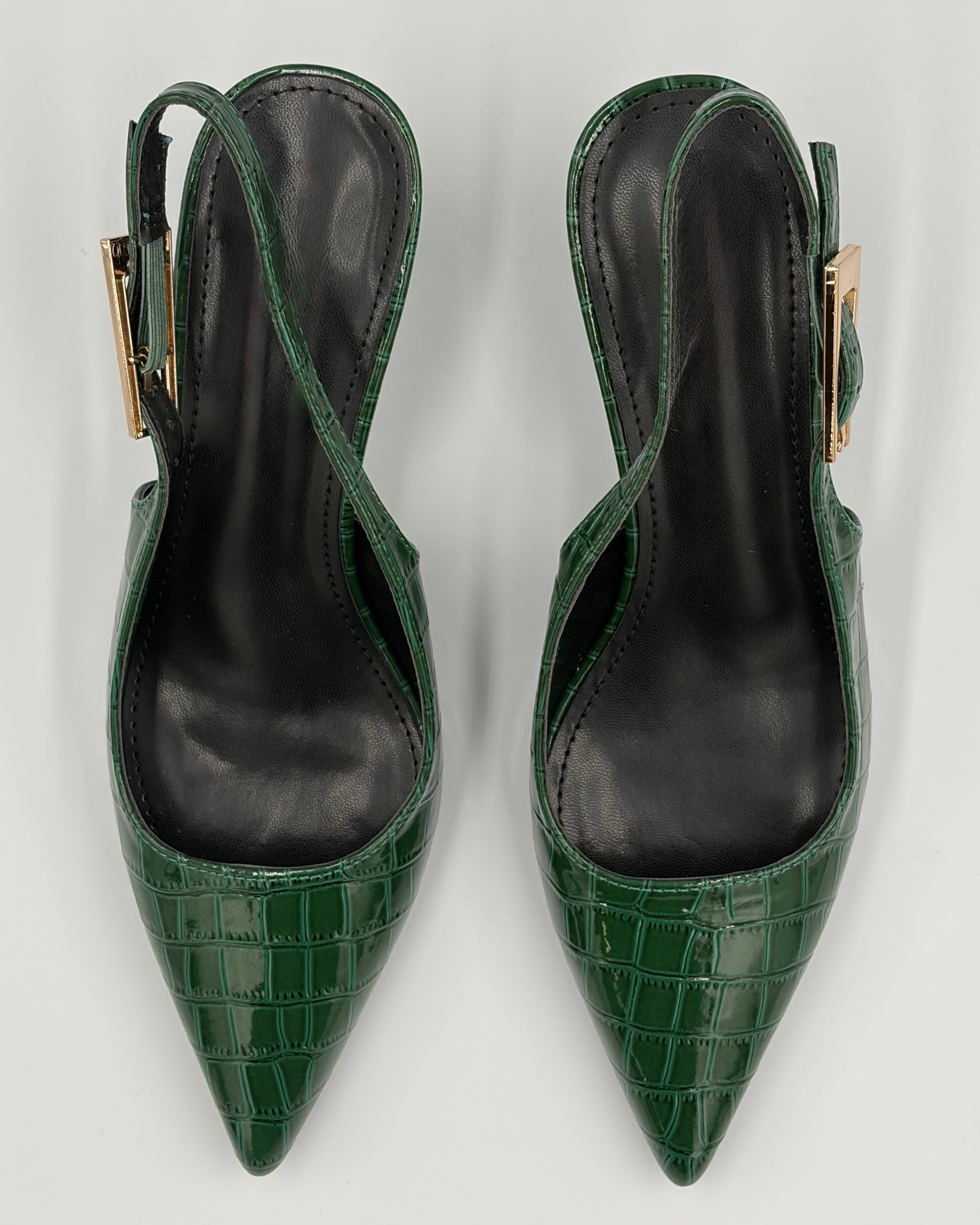 Croc Embossed Slingback Heel