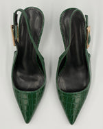 Load image into Gallery viewer, Croc Embossed Slingback Heel
