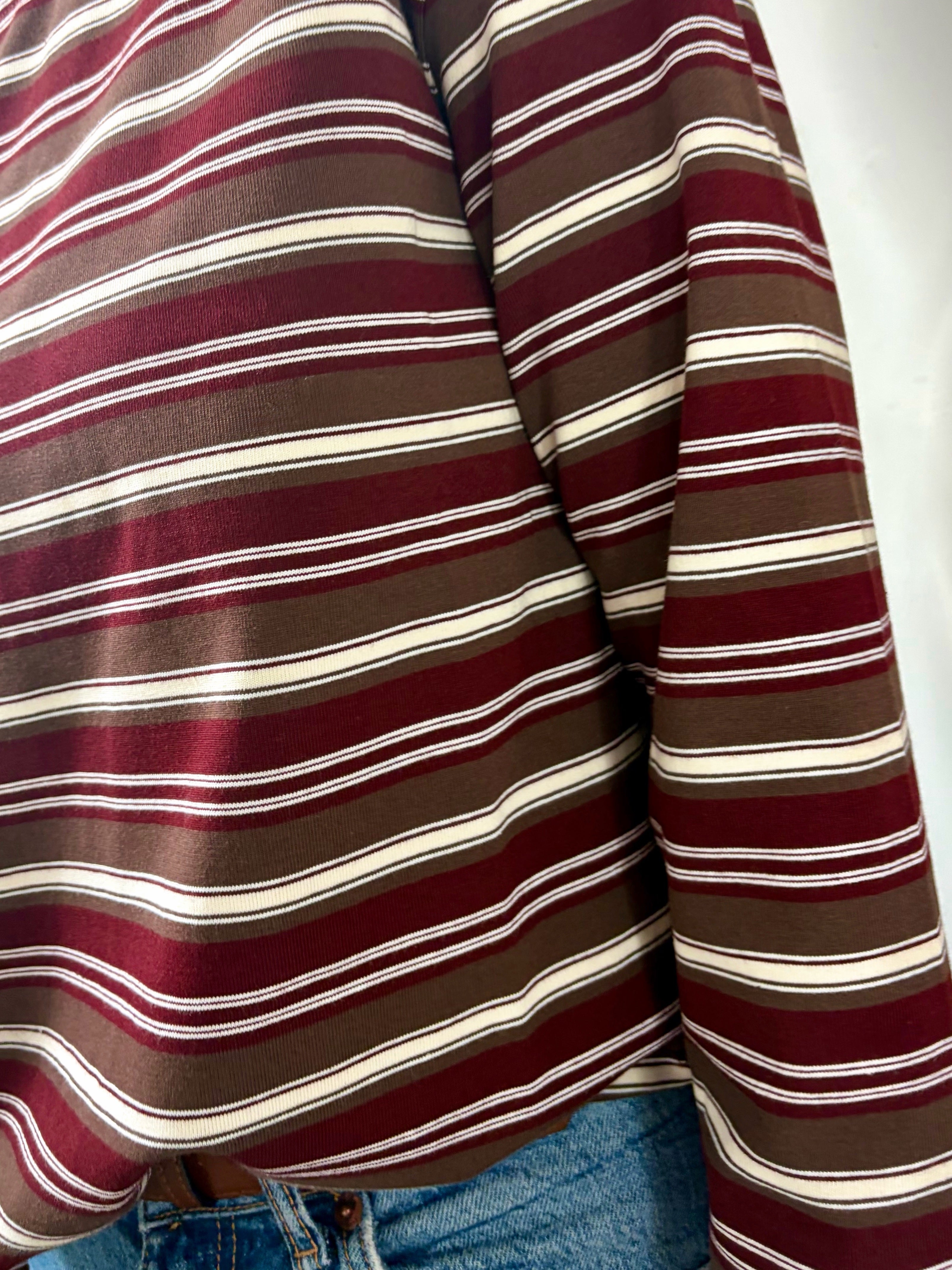 Multistripe Round Neck Top