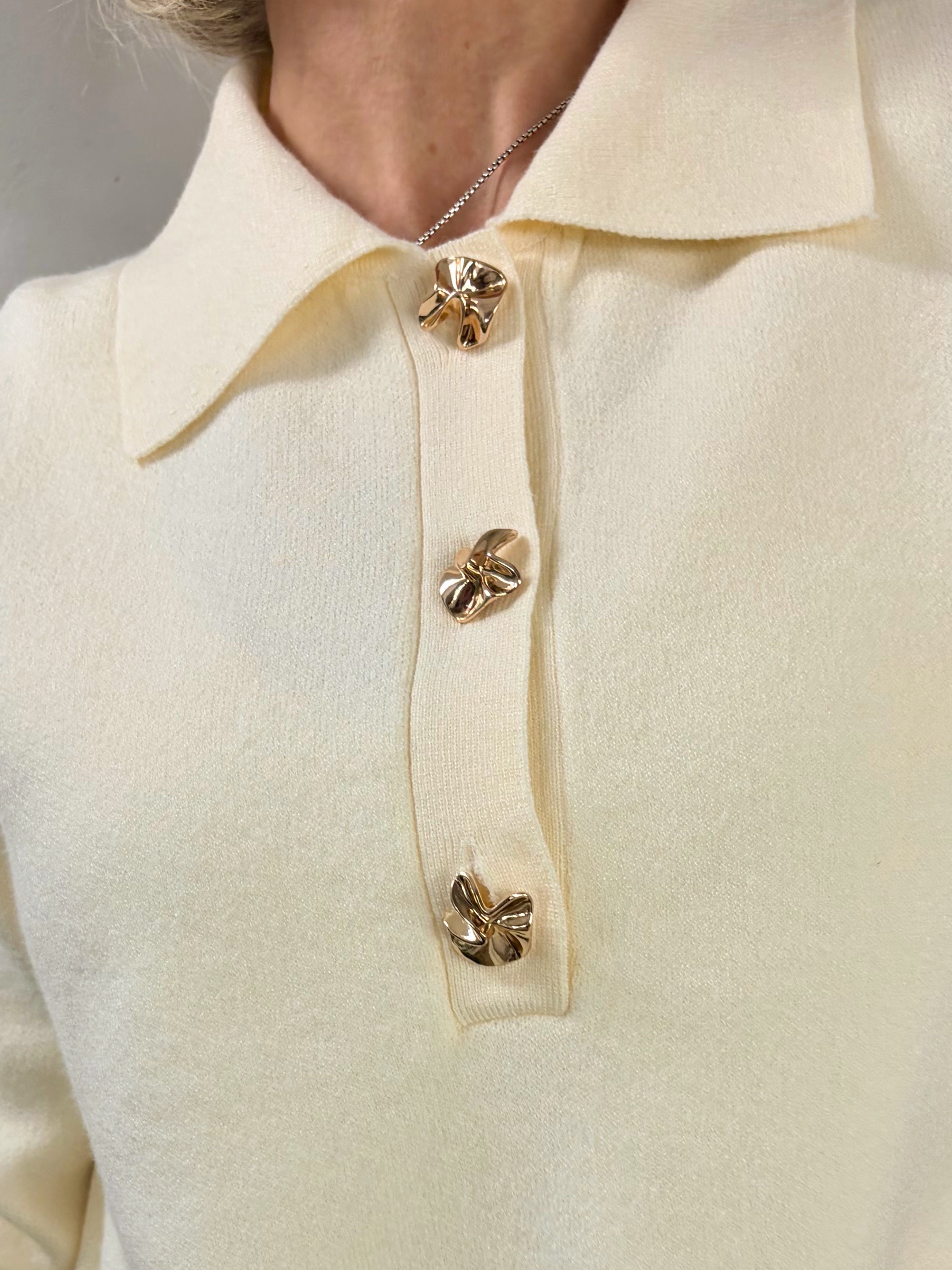 Collared Gold Button Knit