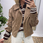 Load image into Gallery viewer, Suede Bomber Jacket
