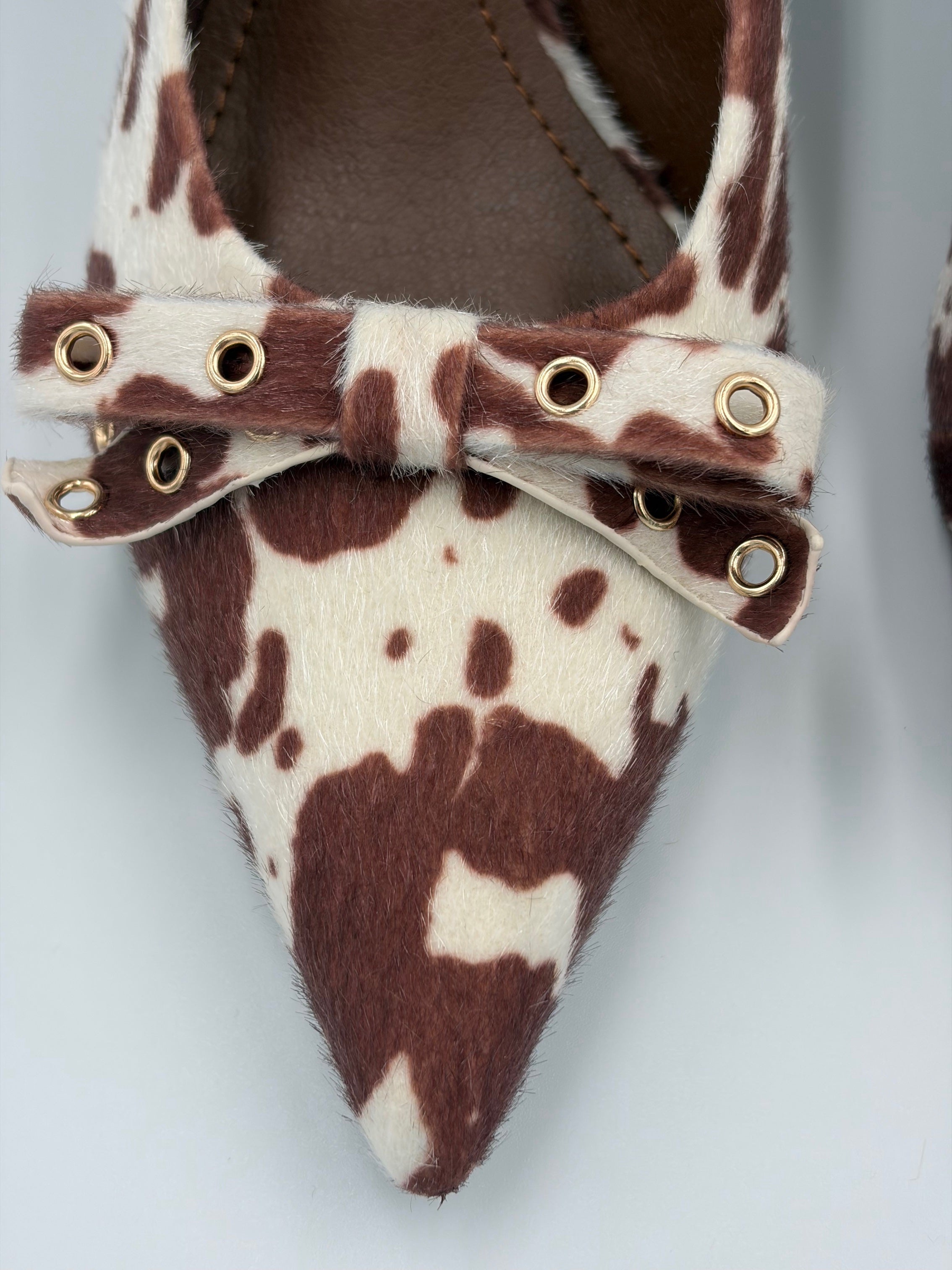 Cow Bow Front Patent Heel