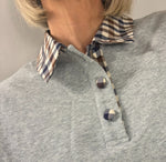 Load image into Gallery viewer, Plaid Collared Sweatshirt
