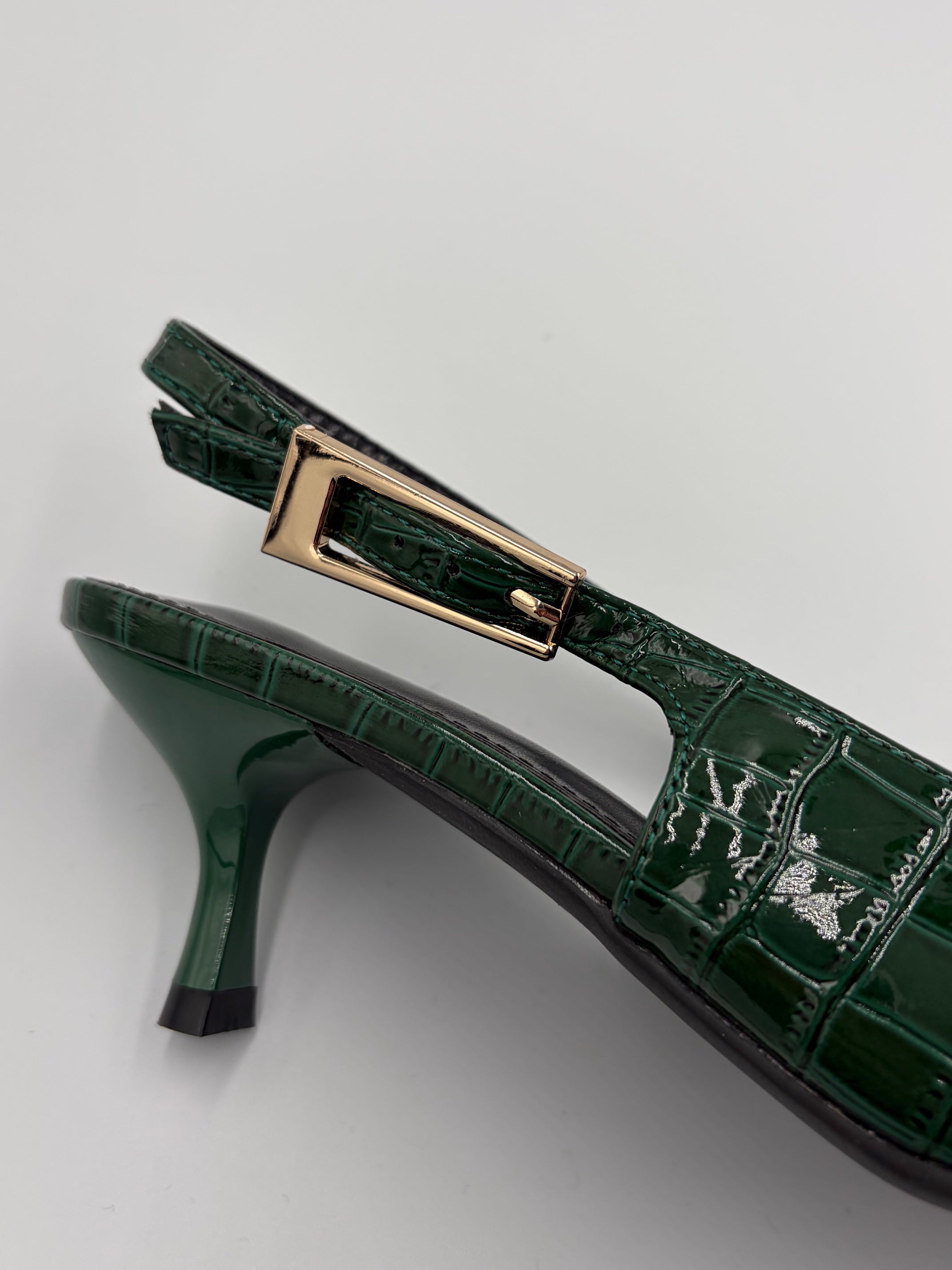 Croc Embossed Slingback Heel