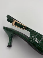 Load image into Gallery viewer, Croc Embossed Slingback Heel
