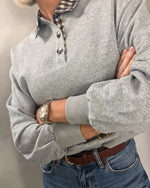 Load image into Gallery viewer, Plaid Collared Sweatshirt
