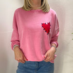 Load image into Gallery viewer, Love Heart Sweatshirt Pink
