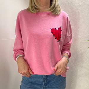 Love Heart Sweatshirt Pink