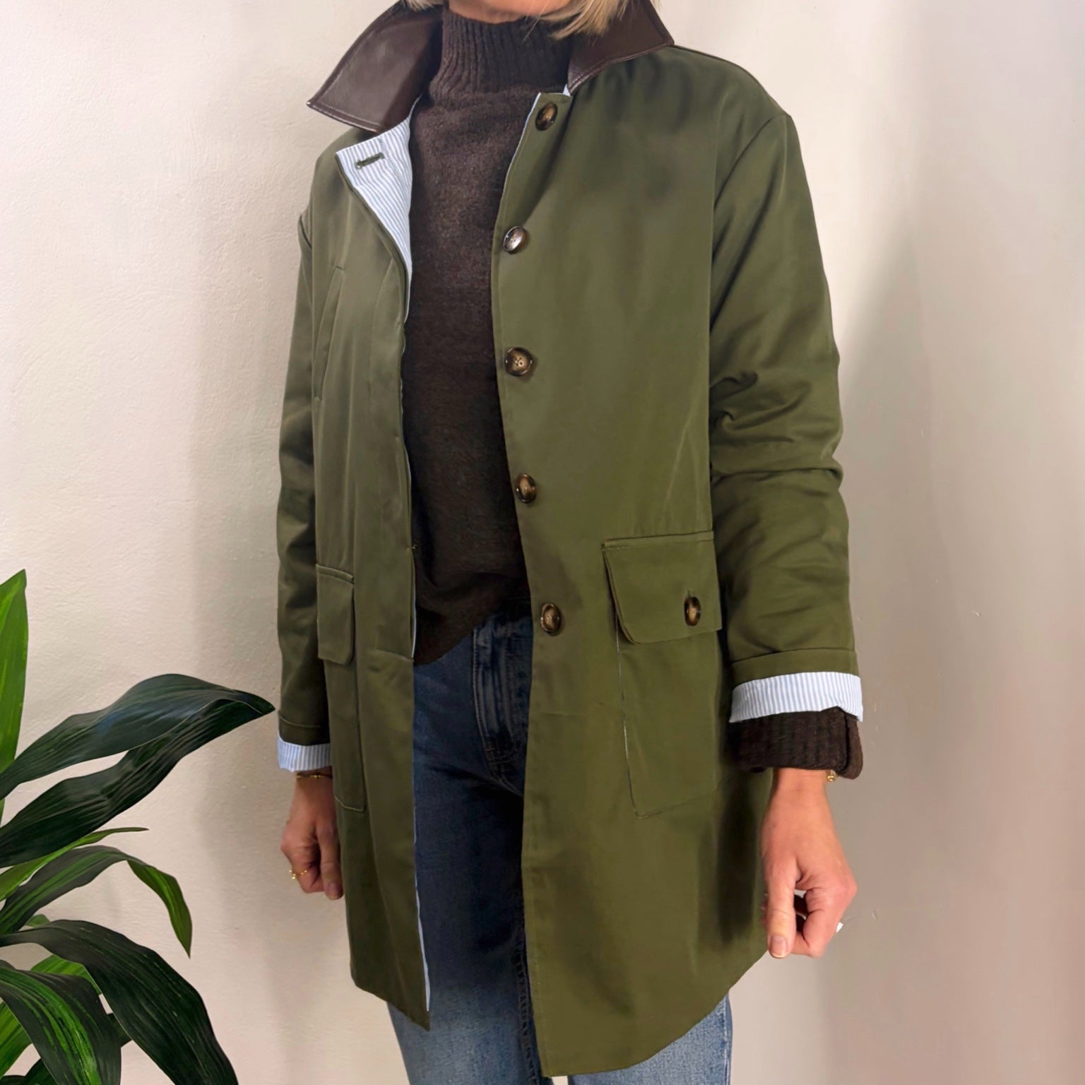 Contrast Collar Jacket