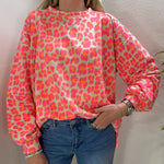 Load image into Gallery viewer, Leopard Print Sweatshirt Neon Pink/Orange
