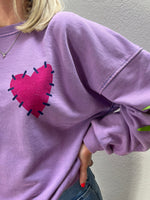 Load image into Gallery viewer, Love Heart Sweatshirt Purple
