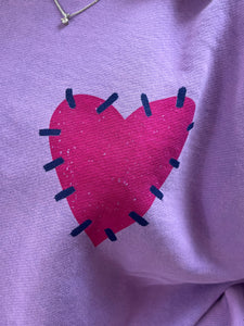 Love Heart Sweatshirt Purple