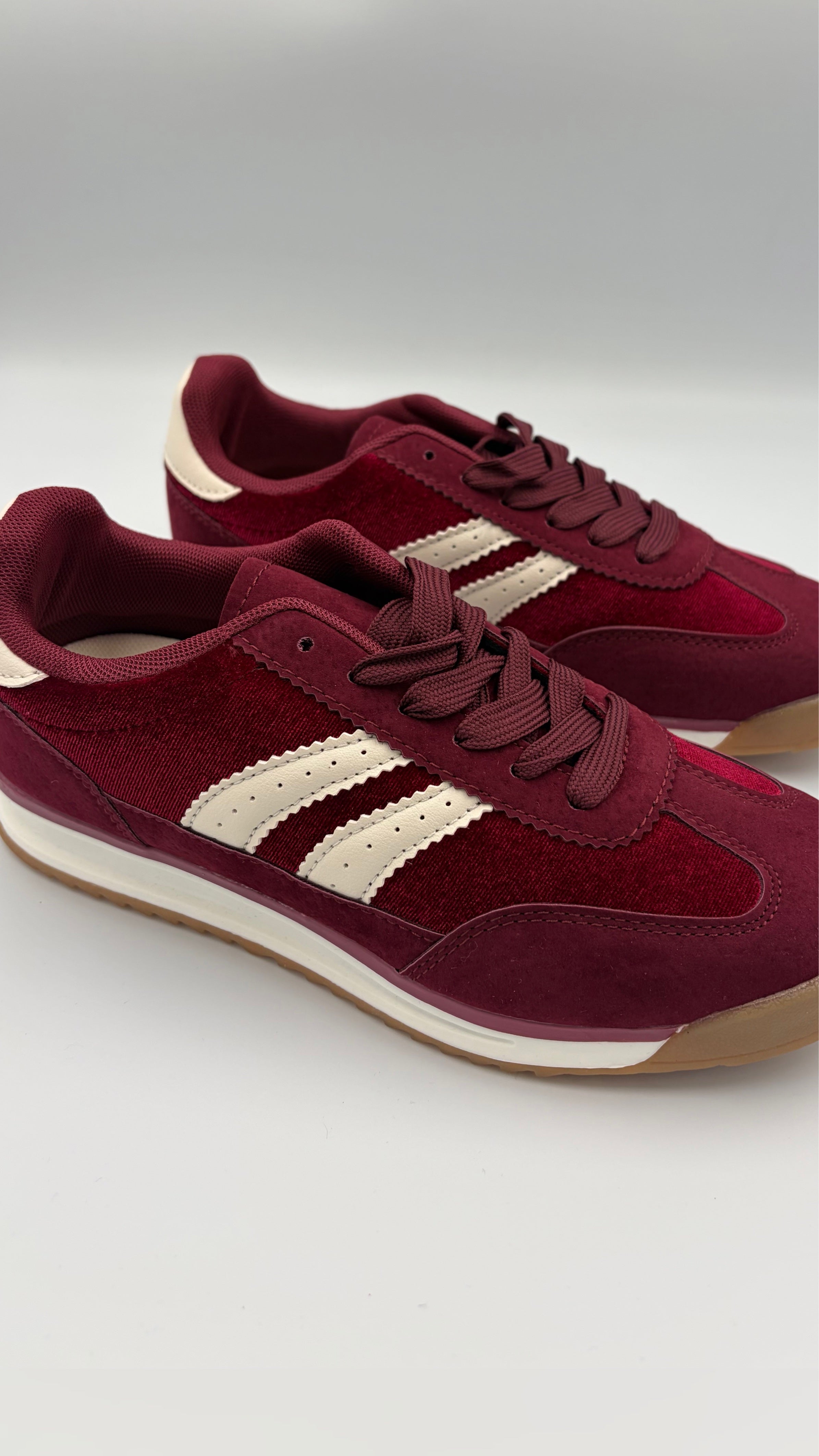 Burgundy Stripe Sneaker