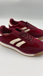 Load image into Gallery viewer, Burgundy Stripe Sneaker
