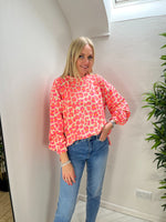 Load image into Gallery viewer, Leopard Print Sweatshirt Neon Pink/Orange
