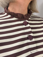 Load image into Gallery viewer, Ruffle Collar Stripe Jumper
