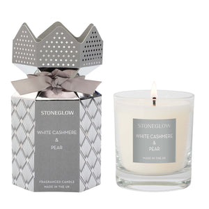 Stoneglow Christmas Scented Candle -  White Cashmere & Pear