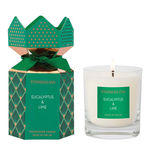 Stoneglow Christmas Scented Candle - Eucalyptus & Lime