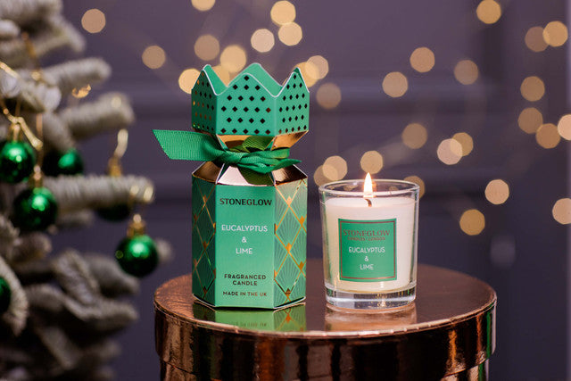 Stoneglow Christmas Scented Candle - Eucalyptus & Lime