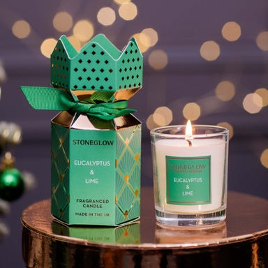 Stoneglow Christmas Scented Candle - Eucalyptus & Lime