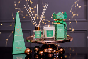 Stoneglow Christmas Scented Candle - Eucalyptus & Lime