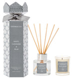 Load image into Gallery viewer, Stoneglow Christmas Candle &amp; Reed Diffuser Duo Gift Set - White Cashmere &amp; Pear
