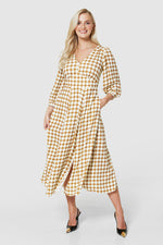 Load image into Gallery viewer, Closet London Full Skirt Wrap Dress - Light Brown
