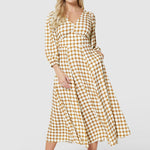 Load image into Gallery viewer, Closet London Full Skirt Wrap Dress - Light Brown
