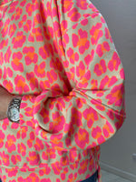 Load image into Gallery viewer, Leopard Print Sweatshirt Neon Pink/Orange
