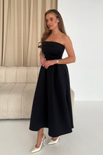 Load image into Gallery viewer, Danni Strapless Bandeau Midi Dress

